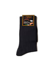 Black Microfiber Solid Ribbed Long Hose Socks