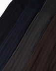Black Microfiber Solid Ribbed Long Hose Socks
