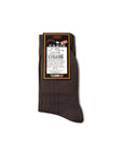 Brown Microfiber Solid Ribbed Long Hose Socks