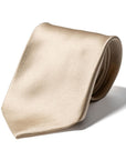 Italian Satin Champagne Gold Solid Silk Tie