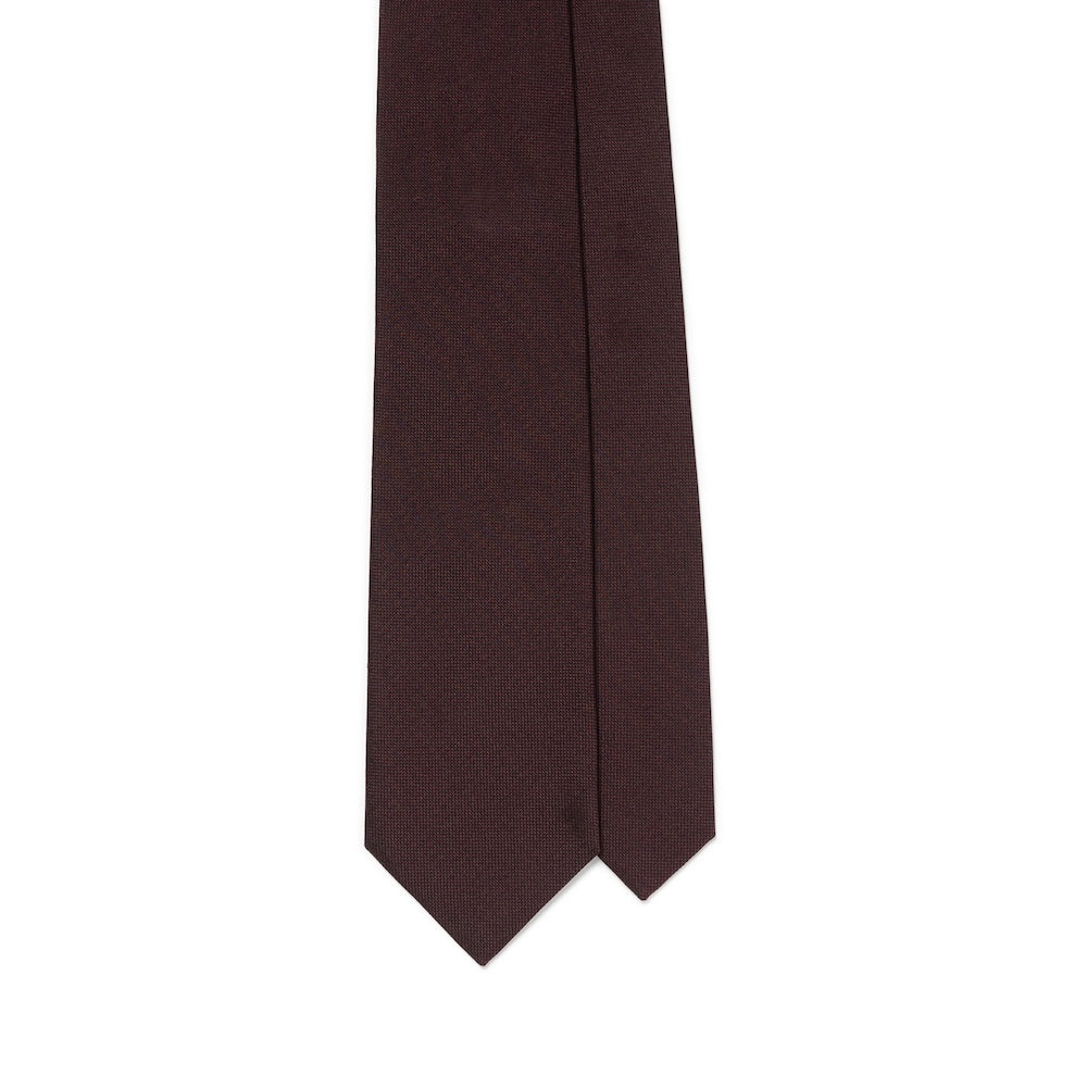 Burgundy Basket Solid Woven Silk Tie