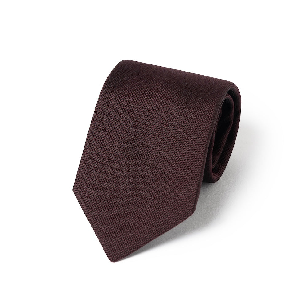 Burgundy Basket Solid Woven Silk Tie