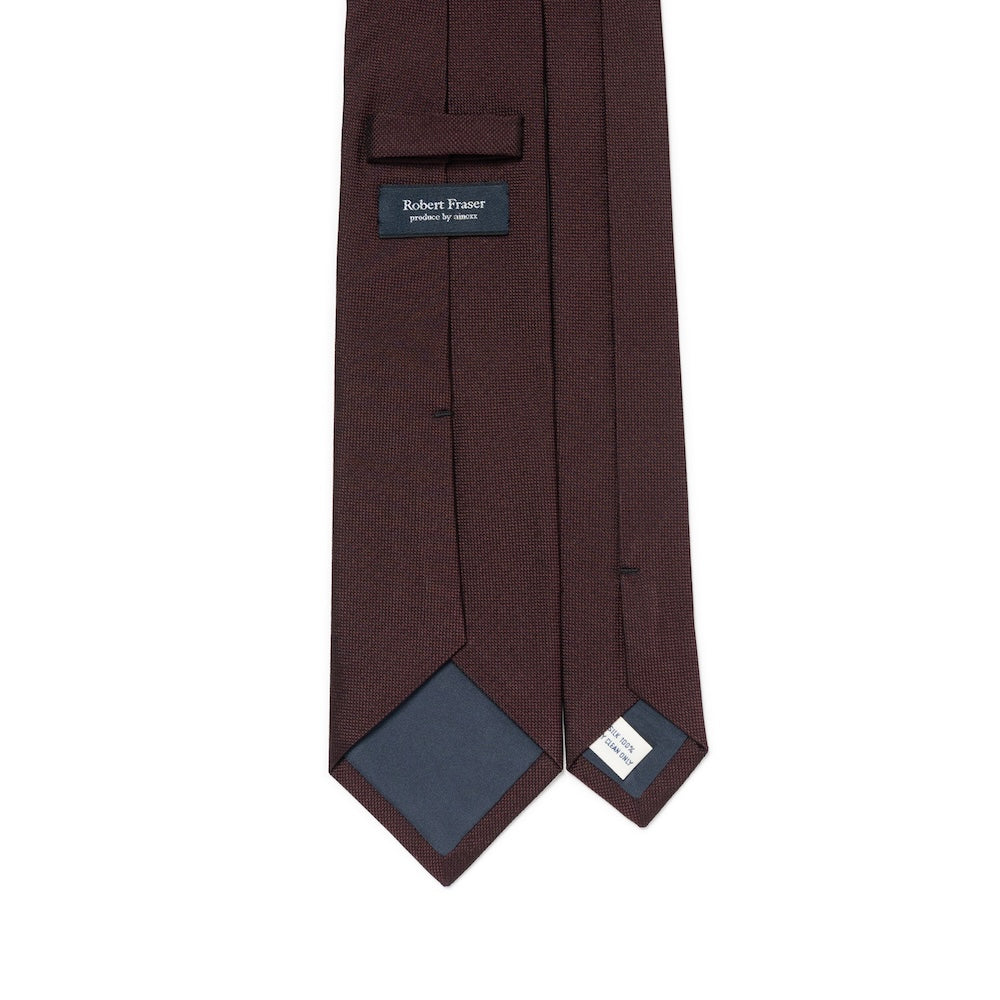Burgundy Basket Solid Woven Silk Tie