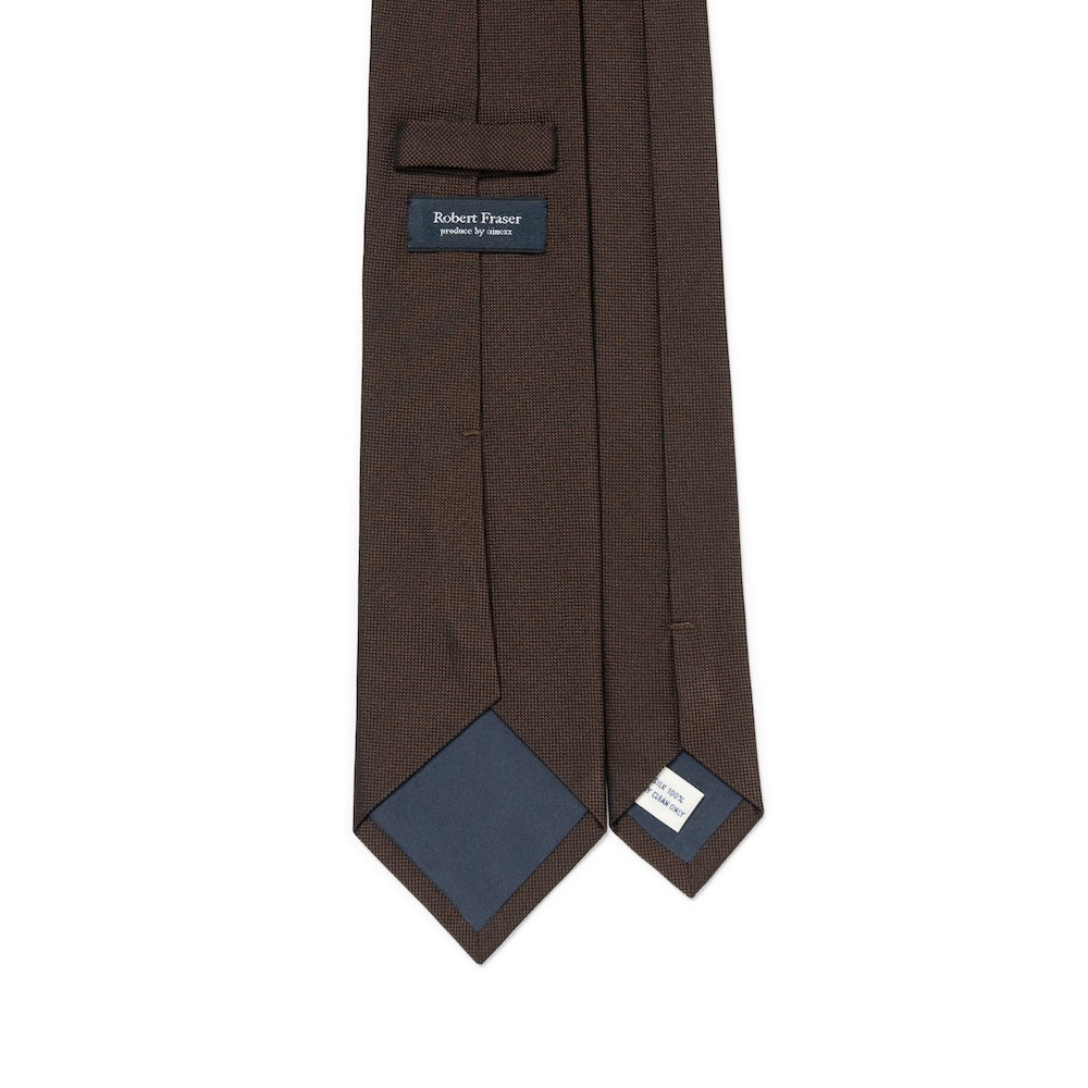 Espresso Brown Basket Solid Woven Silk Tie