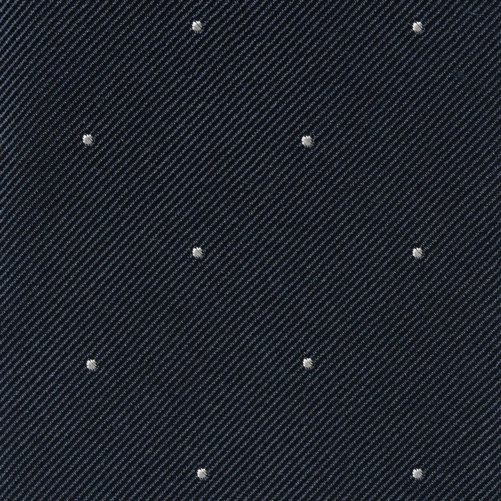 White Small Polka Dot Pattern Blue Grey Woven Silk Tie