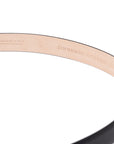 Black Grain Calf Leather Brushed Silver Belt
