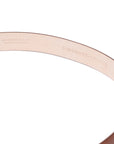 Cognac Brown Grain Calf Leather Brushed Silver Belt