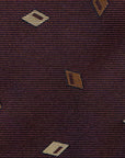 Brown Diamond Icon Pattern Deep Burgundy Woven Silk Tie