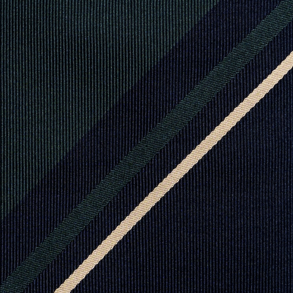 Franco Bassi Multi Stripe British Green & Dark Navy Woven Silk Tie