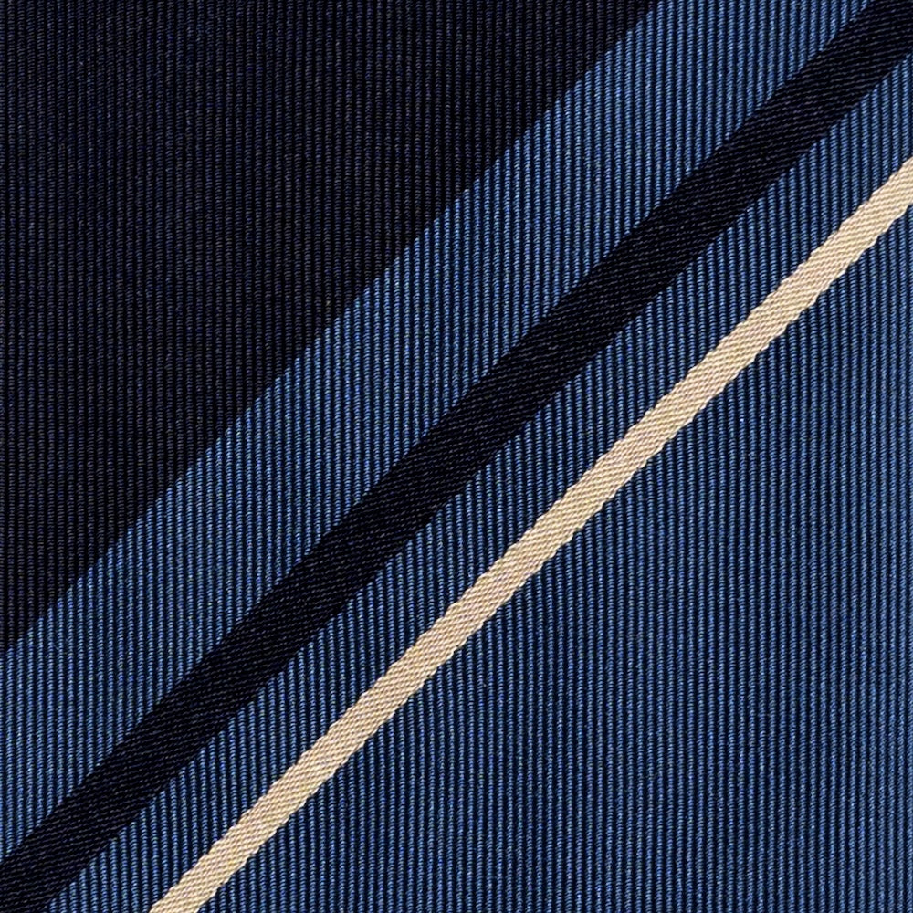 Franco Bassi Multi Stripe Dusty Blue & Dark Navy Woven Silk Tie