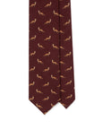 Kitsune Pattern Burgundy Printed Wool Tie