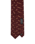 Kitsune Pattern Burgundy Printed Wool Tie