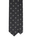 Cube Icon Pattern Charcoal Gray Woven Silk Tie
