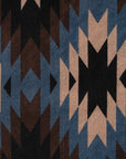 Navajo Pattern Black Brown Blue Wool Silk Scarf