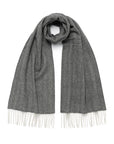 Middle Grey Herringbone Cashmere Scarf