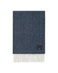 Navy Herringbone Cashmere Scarf