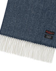 Navy Herringbone Cashmere Scarf