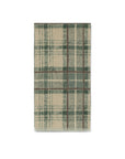 Sage Green Check Pattern & Solid Double Face Wool Scarf
