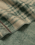 Sage Green Check Pattern & Solid Double Face Wool Scarf