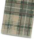 Sage Green Check Pattern & Solid Double Face Wool Scarf
