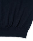 30 Gauge Super Fine Merino Wool High Gauge Navy Crew Neck Knit