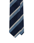 Como Silk Regimental Stripe Navy & Sky Blue Tie