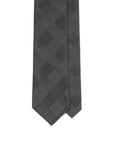 Como Silk Glen Check Pattern Charcoal Gray Tie