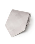 Como Silk Glen Check Pattern Silver White Tie