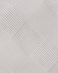 Como Silk Glen Check Pattern Silver White Tie