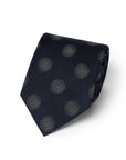 Como Silk Firework Dot Motif Pattern Dark Navy Tie