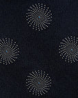 Como Silk Firework Dot Motif Pattern Dark Navy Tie