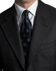 Como Silk Firework Dot Motif Pattern Dark Navy Tie
