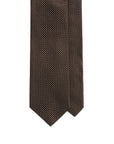 Como Silk Micro Basket Pattern Chocolate Brown Tie