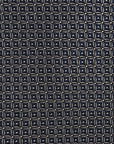 Como Silk Small Square Pattern Charcoal Gray Tie