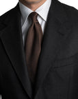 Como Silk Small Square Pattern Maple Brown Tie