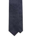 Como Silk Geometric Ring Dot Pattern Dark Navy Tie