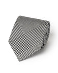 Original Glen Check Pattern Black & White Woven Silk Tie