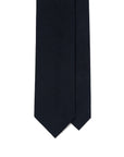 Dark Navy Solid Textured Woven Silk Tie