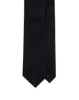 Jet Black Diamond Solid Pattern Woven Silk Tie