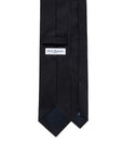 Jet Black Diamond Solid Pattern Woven Silk Tie