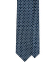 Micro Geometric Pattern Navy Printed Silk Tie