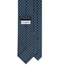 Micro Geometric Pattern Navy Printed Silk Tie