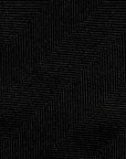 Jet Black Herringbone Pattern Woven Silk Tie