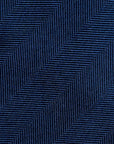 Classic Navy Herringbone Pattern Woven Silk Tie