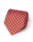 Fiore Pattern Red Printed Silk Tie