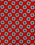 Fiore Pattern Red Printed Silk Tie