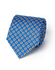 Fiore Pattern Royal Blue Printed Silk Tie