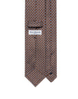 Chain Geometric Pattern Brick Brown Printed Silk Tie