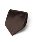 Sovereign Satin Espresso Brown Solid Woven Silk Tie