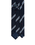 Textured Stripe Dark Navy Woven Silk Tie